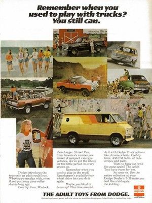 1977 Dodge Adult Toys ad ~ Ramcharger, Street Van