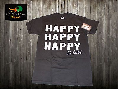 NEW DUCK COMMANDER DUCK DYNASTY T SHIRT BLACK HAPPY HAPPY HAPPY PHIL