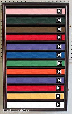 Karate/Taekwon do Belt Display Case Shadow Box Wall Cabinet