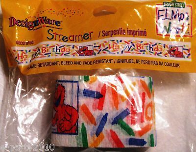 SESAME STREET ELMO World CREPE paper STREAMER ~ Birthday Party