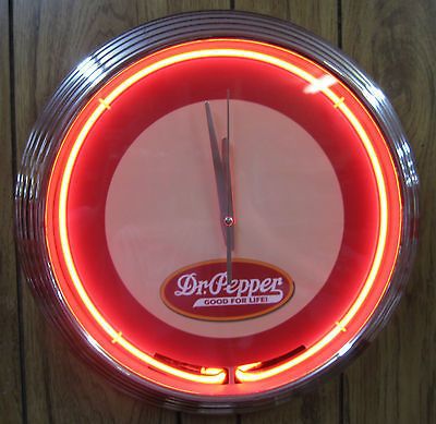 Dr Pepper Neon Wall Clock  NEW