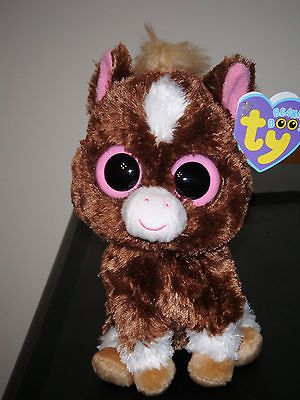 Horse w/TAN Mane Tail Hoov es ~Beanie Baby Boos ~2013 NEW ~IN STOCK