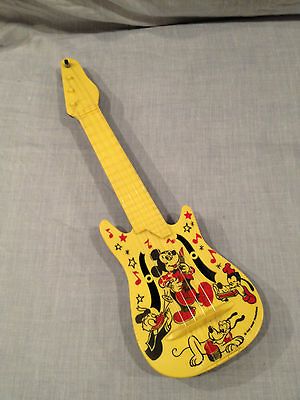 Walt Disney Mickey Mouse Guitar W/ Pluto, Donald, & Goofy MINT