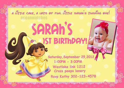 DORA THE EXPLORER BIRTHDAY PARTY INVITATIONS INVITES GIRL