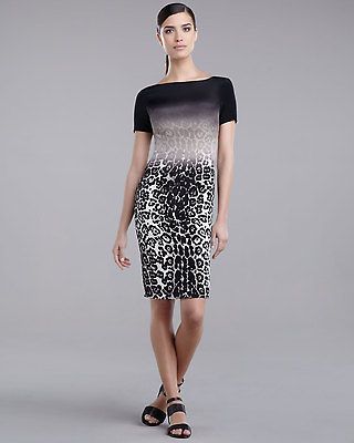 ST. JOHN COLLECTION BATEAU NECK LEOPARD PRINT DRESS,SZ 14, NEW, $995