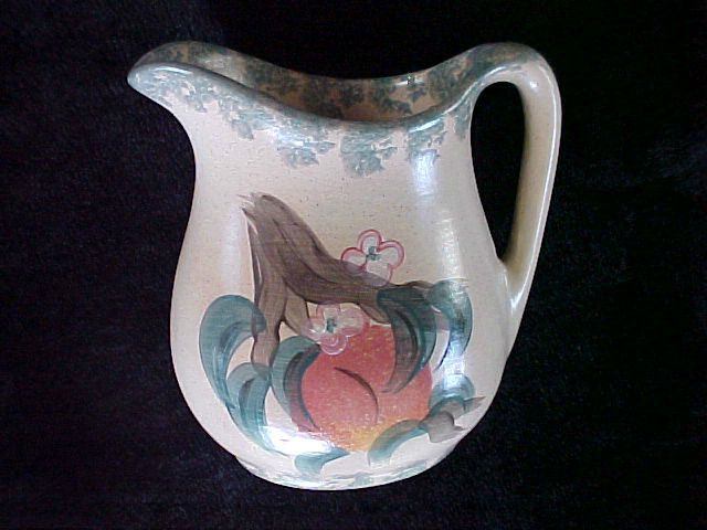 Handpainted ARKANSAS POTTERY Pitcher Waldenburg Country Crafts