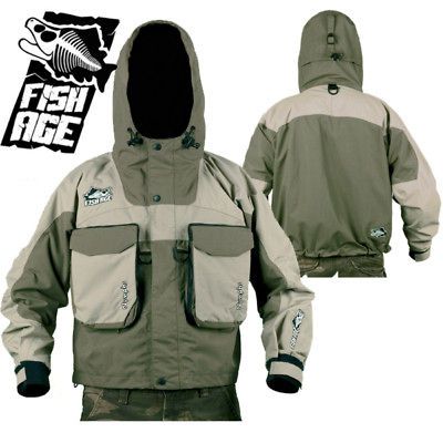 FishAge Wading Jacket size Med. Dupont Teflon Coated