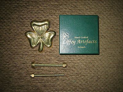 Hand Crafted Irish Shamrock 3 Leaf Clover Brass Door Knocker