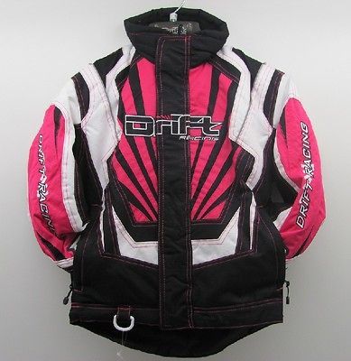 Drift Racing Youth Girls Authority Snowmobile Jacket   Pink / Black