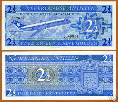 Netherlands Antilles, 2 1/2 Gulden, 1970, P 21, UNC