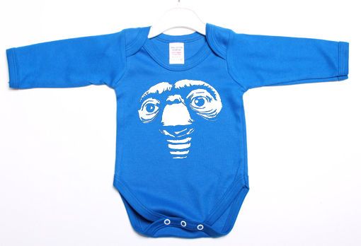 EXTRA TERRESTRIAL ALIEN RETRO LONG SLEEVE BABY GROW VEST JBG50