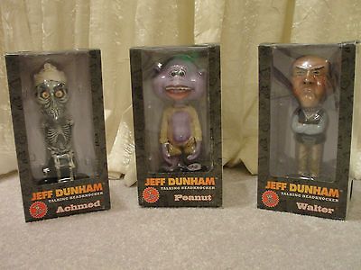 BRAND NEW IN BOXES SET OF 3 JEFF DUNHAM TALKING BOBBLEHEAD HEADKNOCKER