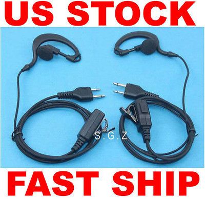 2x Headset/Earpiece Cobra 2 Way Radio Walkie Talkie PR945 PR950 PR955D