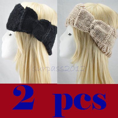 Pcs Women Bow Crochet Headband Lady Knit Ear Warmer Headwrap