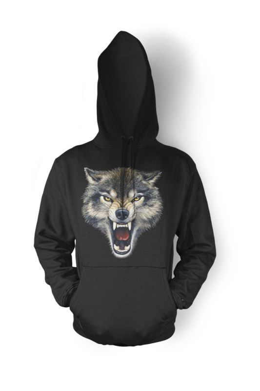 Wolf Hoodie Hooded Sweatshirt Animal Fangs Pullover