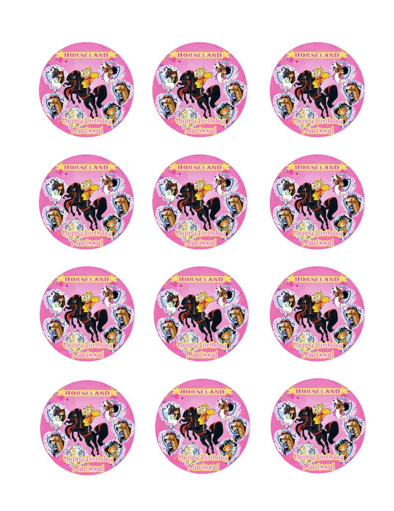 HORSELAND Custom Edible CUPCAKE Image Icing Toppers