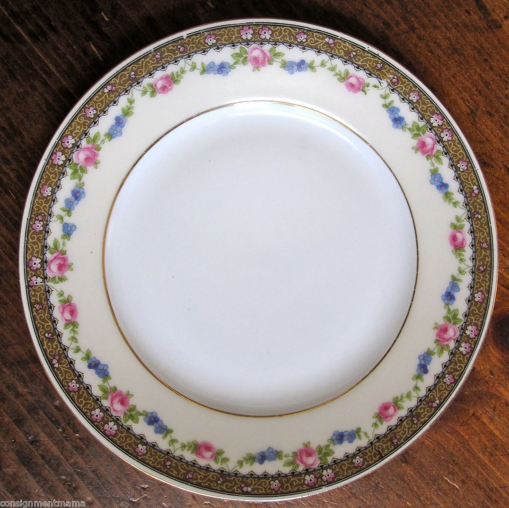 Bread Dish Plate Edelstein Bavaria Pink Roses Fine China Numbered