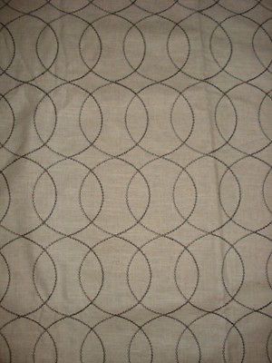 DWELL STUDIO GATE STITCH LATTICE EMBROIDERED BROWN BEIGE TAN FABRIC 34