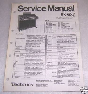 TECHNICS SX E22/L ELECTRONIC ORGAN SERVICE MANUAL