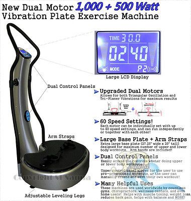 1500W DUAL MOTOR Whole Body Vibration Power Vibe Plate Exercise