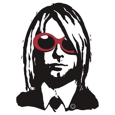 Kurt Cobain Sunglasses Logo Sticker Nirvana Eddie Vedder Pearl Jam