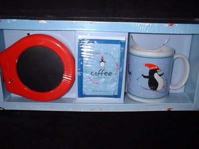 NEW PENGUIN COFFEE MUG & ELECTRIC BEVERAGE WARMER VALENTINES