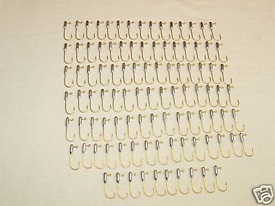 100  1/32 TUBE JIG HEADS W #4 EAGLE CLAW GOLD HOOK