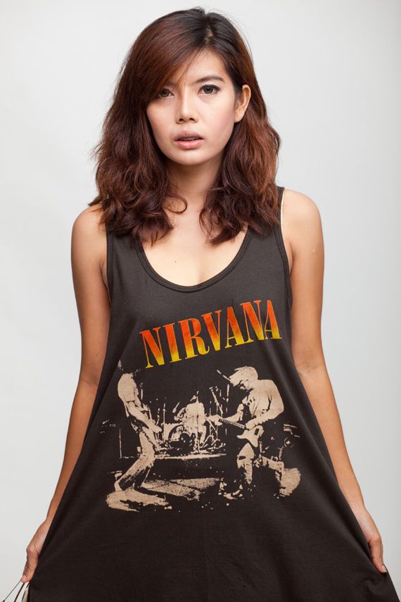 NIRVANA KURT COBAIN Grunge Rock Band WOMEN DRESS Tank TOP T SHIRT