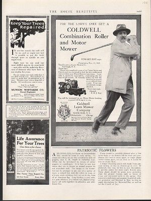 1914 COLDWELL MOWER EDWARD RAY GOLF SPORT LAWN GREEN COURSE CLUB