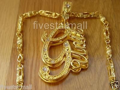 UNIT GOLD TONE PENDANT CHARM 30 CHAIN W/BOX HIPHOP