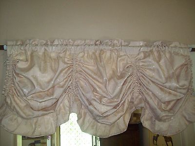 Gorgeous Apricot Satin Damask Austrian Valance Balloon Curtain