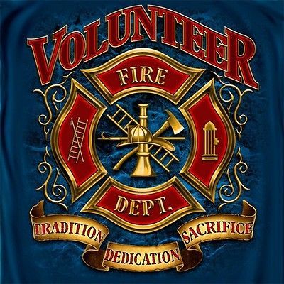 FIREFIGHTER FIRE FD VOLUNTEER GOLD SHIELD COTTON T SHIRT FF2085   FREE