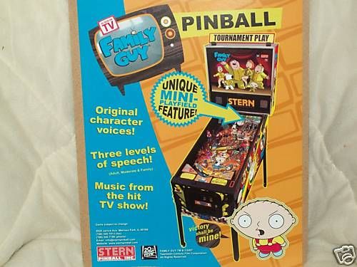 FAMILY GUY Pinball Flyer   STERN