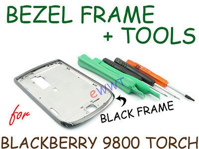 Black Front Frame Bezel Repair Part Unit+Tools for Blackberry 9800
