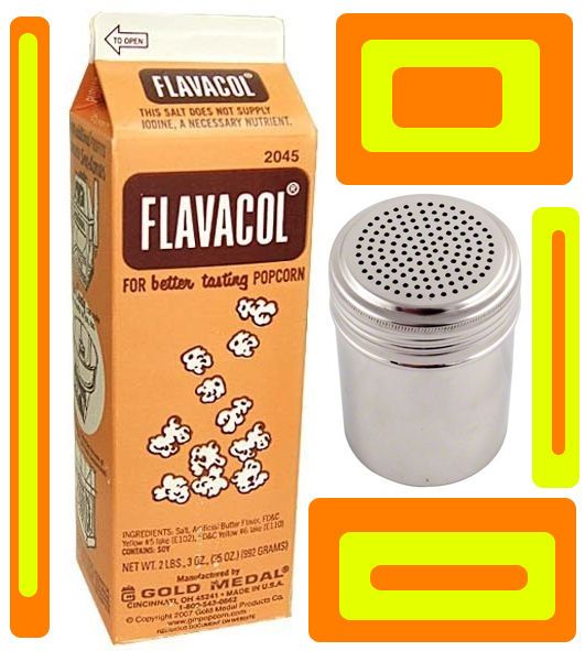 FLAVACOL Theater Popcorn Seasoning Salt 35oz W/ Stainless Steel Shaker