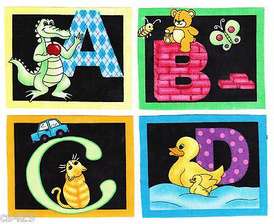 ALPHABET ABCS LETTER A Z NAME FABRIC APPLIQUE IRON ON