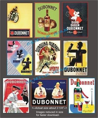 Vintage Style Art Deco DUBONNET Refrigerator Magnets  Great for Bar