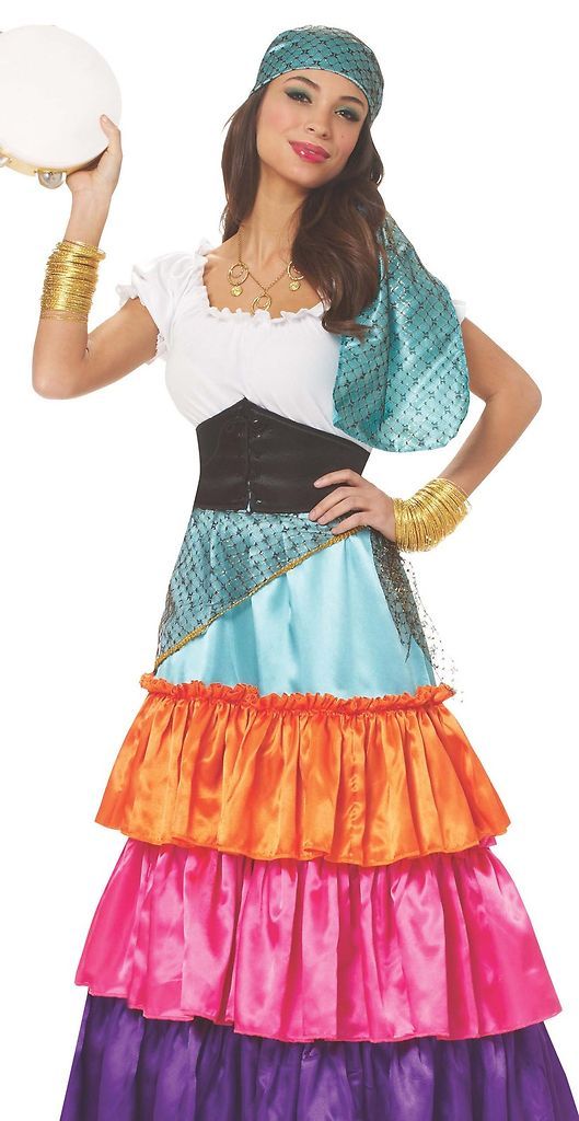 Sexy Womens Gypsy Esmerelda Fortuneteller Halloween Costume