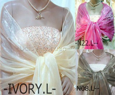 ivory organza wedding ball wrap shrug Shawl Stole