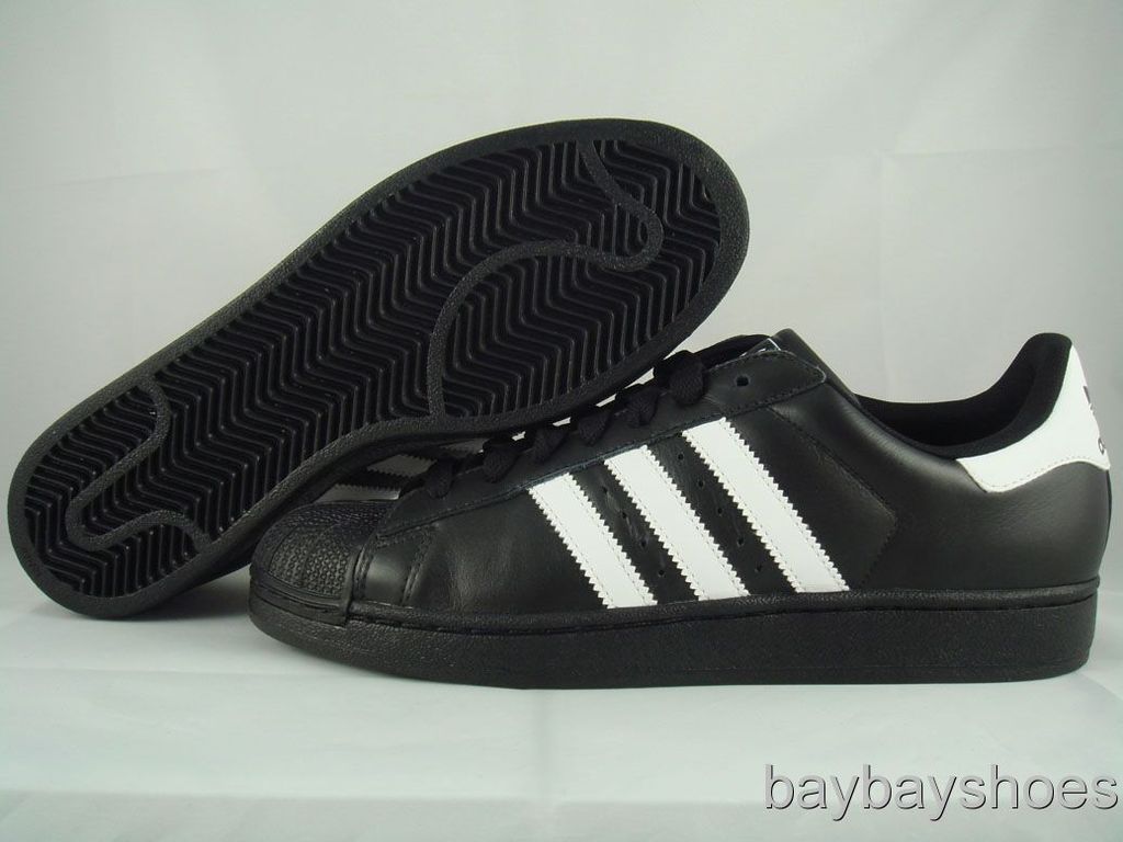 ADIDAS SUPERSTAR 2 BLACK/WHITE SHELL TOE MENS ALL SIZES