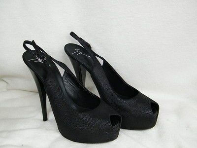 Giuseppe Zanotti shoes heels Slingback Pumps black leather 41 11 6