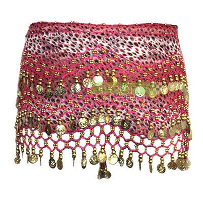 Belly Dance Belt Wrap Hip Scarf Hip Scarf Animal Pattern PInk