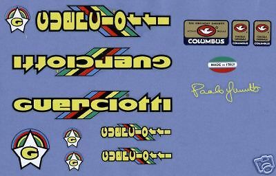 Guerciotti set of decals vintage yellow or gold