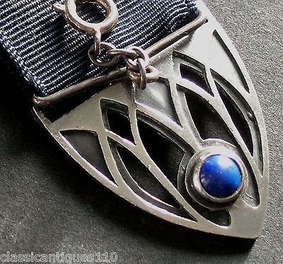 ANTIQUE silver and Lapis DECO Fob for pocketwatches