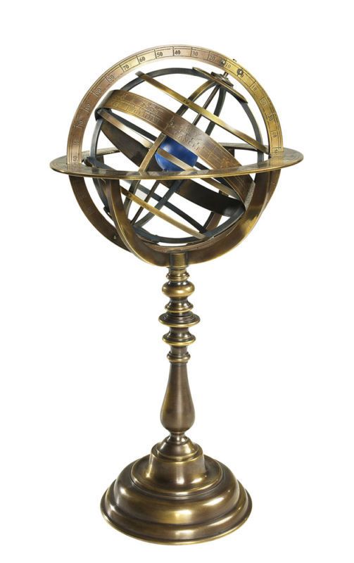 Brass Antiqued Armillary Dial Sphere Globe Desk Top 14