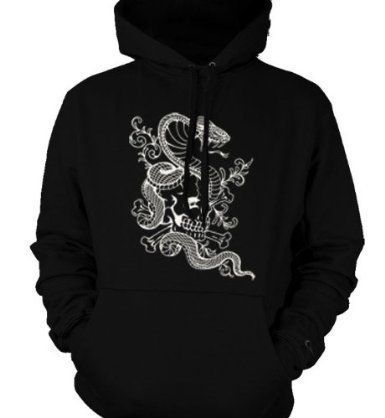 Snake Cobra Skull Bones Art Tattoo Graphic Hoodie Sweatshirt Pullover