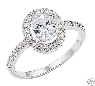 925 STERLING SILVER LAB DIAMOND PROMISE ENGAGEMENT RING WOMEN LADY SZ