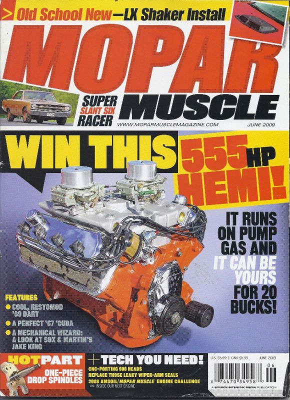 MOPAR MUSCLE MAGAZINE Hemi resto Restomod Dart Drop Spindles LX Shaker