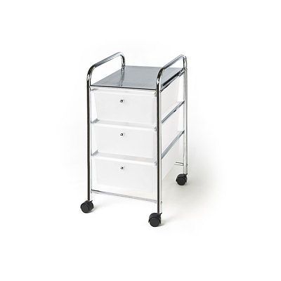 Seville Classics Chrome 3 drawer Trolley Cart   Seville Classics