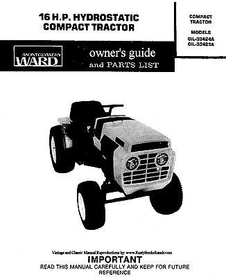 Montgomery WARDS Gilson Bros Tractors Operator Parts Manual GIL